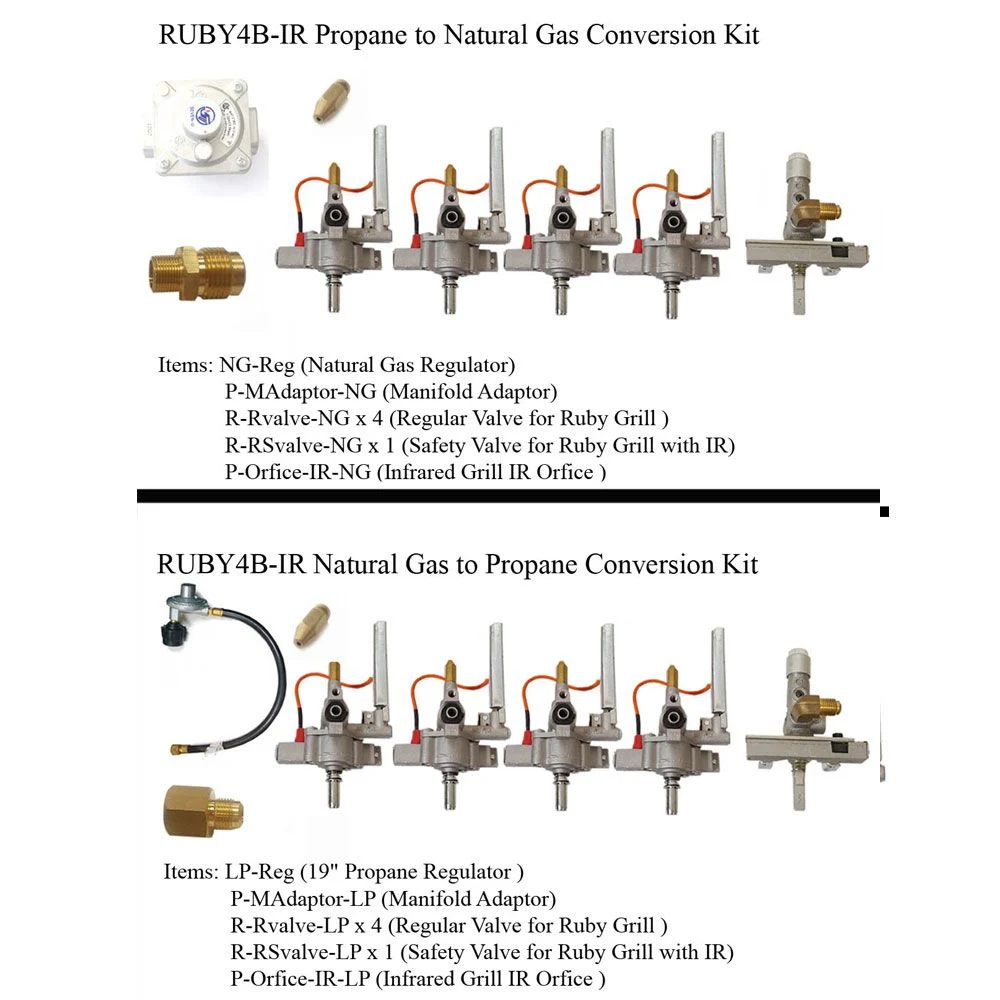 Ruby 36" LP to NG Gas Conversion Kit for Ruby4BIR Grill - R-CKRuby4BIR-NG