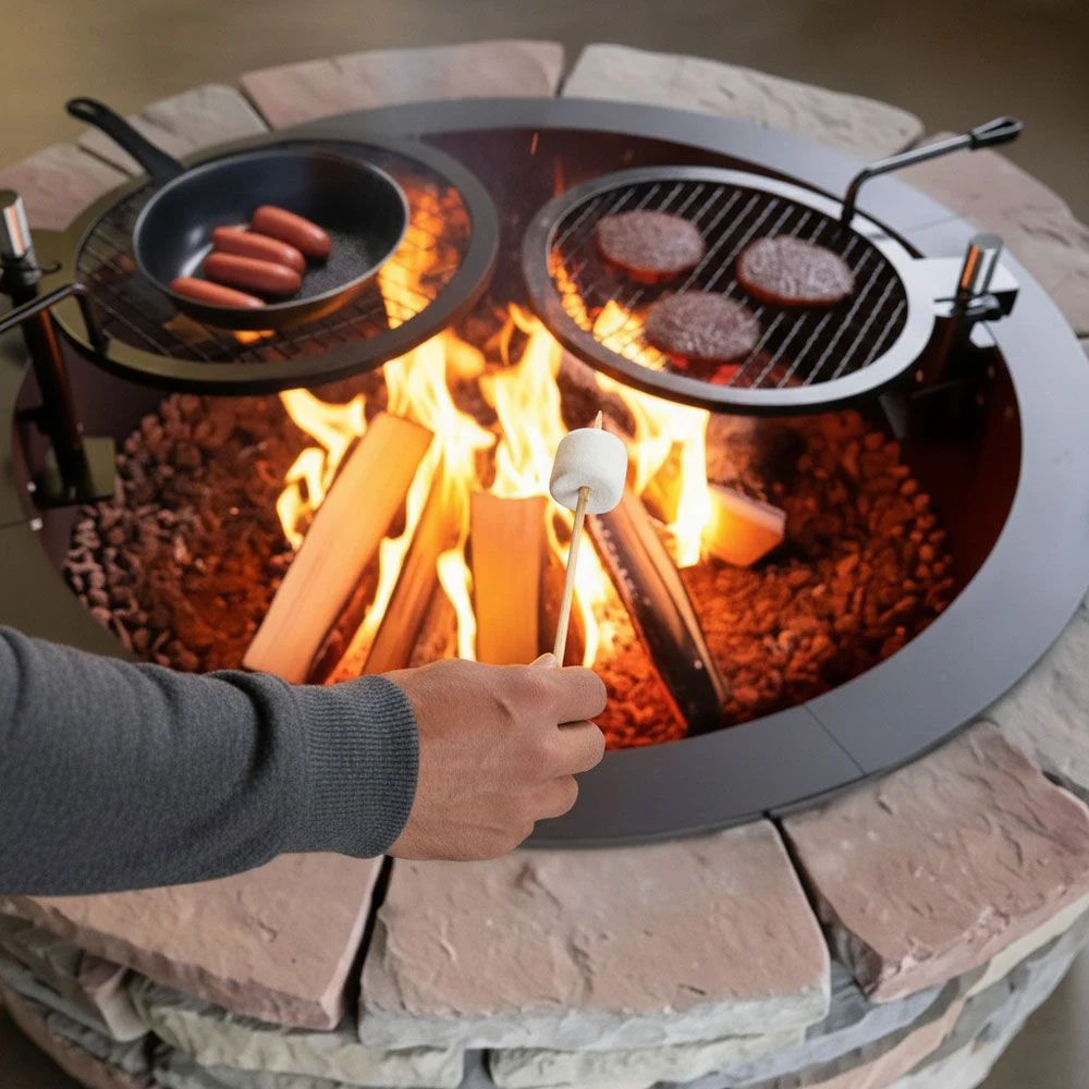 StarBBQ 48" Smokeless Fire Pit Insert Dual Grill Package - STARBBQ-48SFPR-PKG