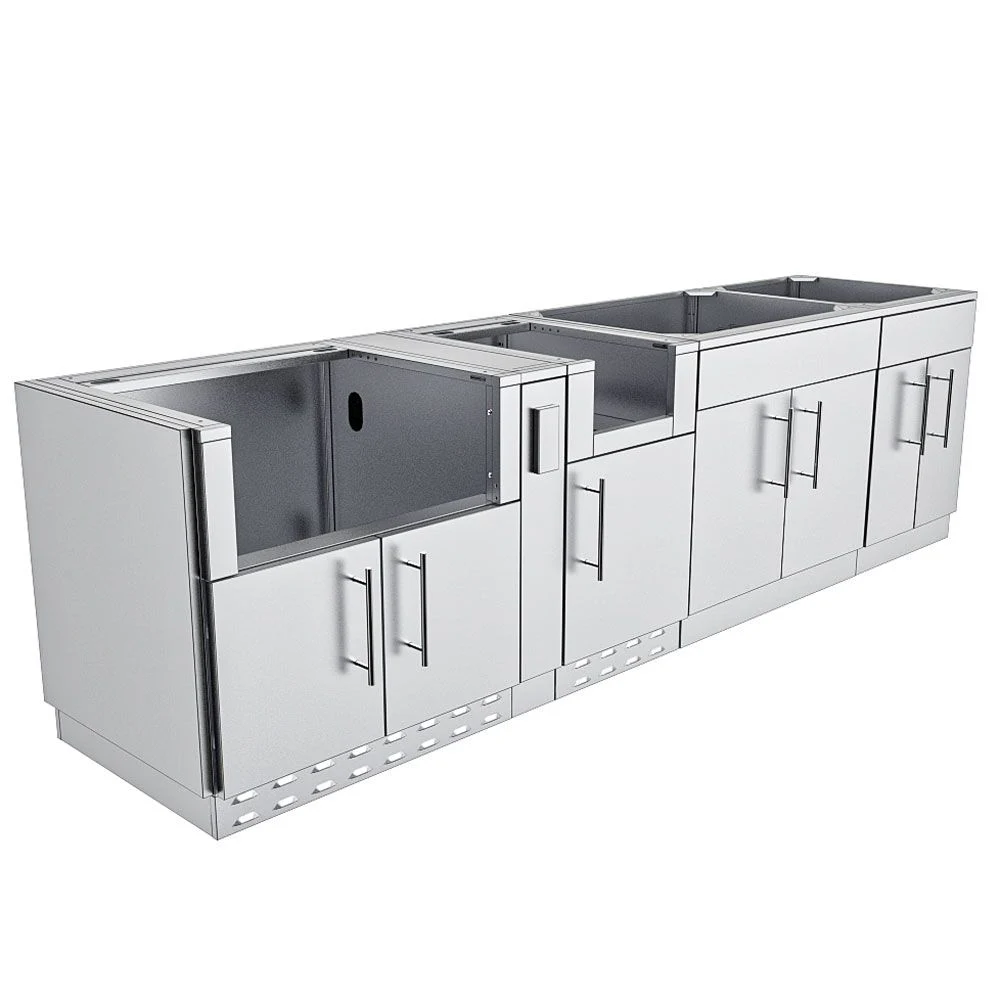 ALAMO 122" Outdoor Kitchen Island Base Cabinet Package - SBP-ALAMO/BASE