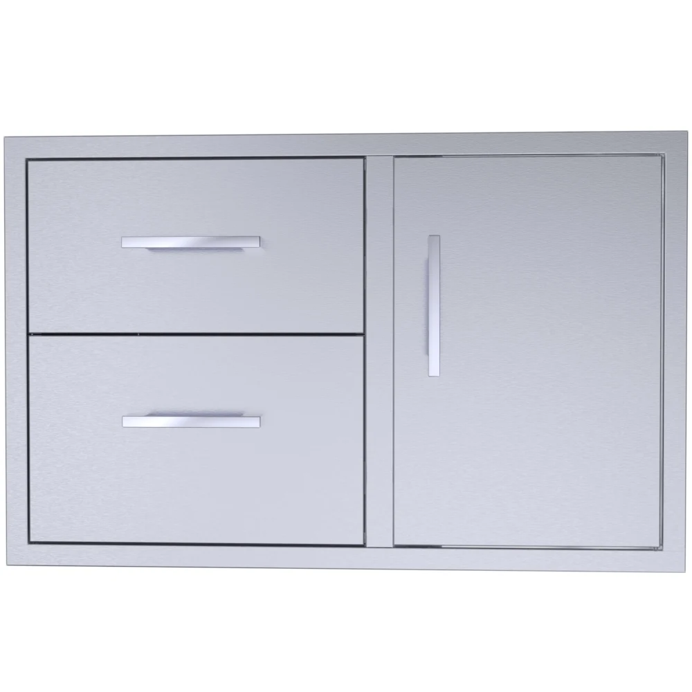 Signature Series 36" Beveled Style Double Drawer & Door Combo w/ Removable Support Frame - BA-DDC36