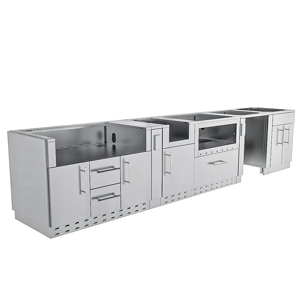 French Quarter 163" Outdoor Kitchen Base Cabinet Package - SBP-FRENCHQUARTER/BASE