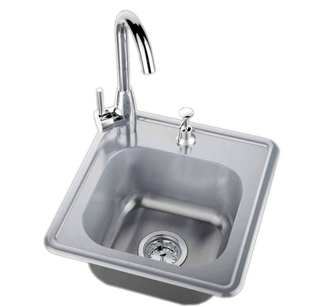 Sunstone Drop-In Single Sink with Hot and Cold Faucet - A-SS17