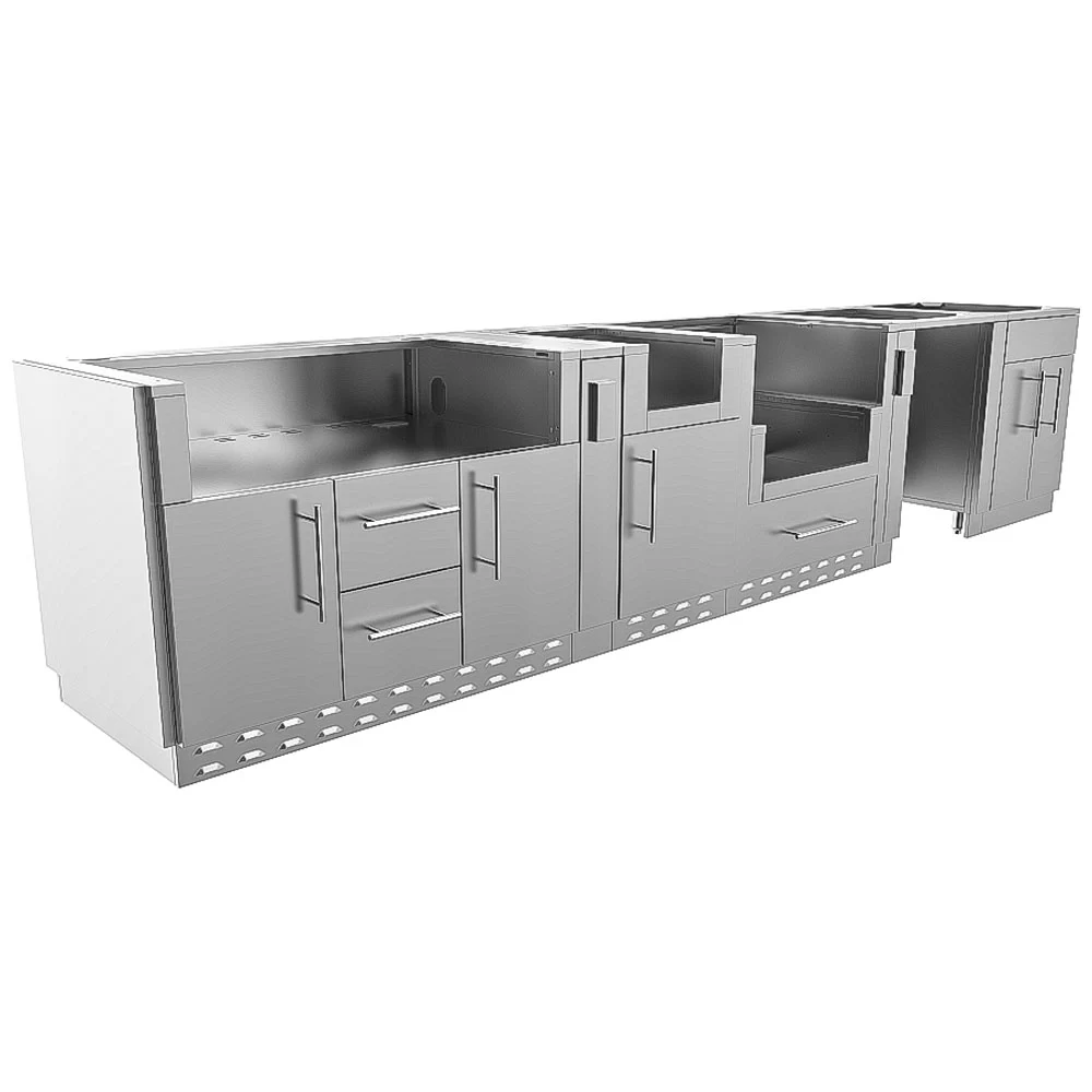 Hill Country 162" Outdoor Kitchen Base Cabinet Package - SBP-HILLCOUNTRY/BASE