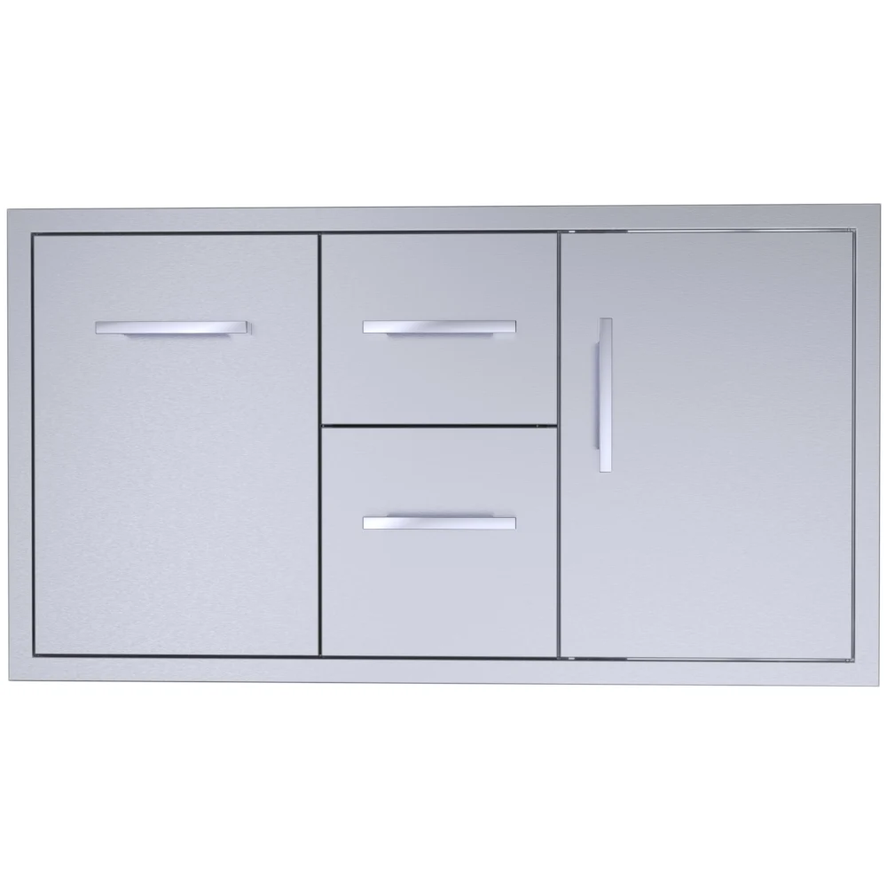 Signature Series 42" Beveled Style Double Drawer & Door Combo w/ Removable Support Frame - BA-DDC42