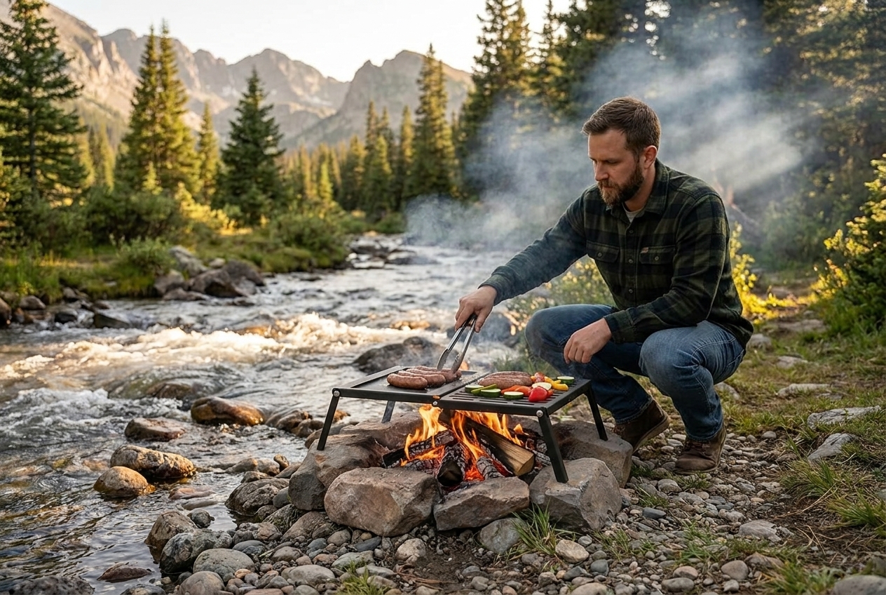 Fold-Out Grill & Griddle Combo