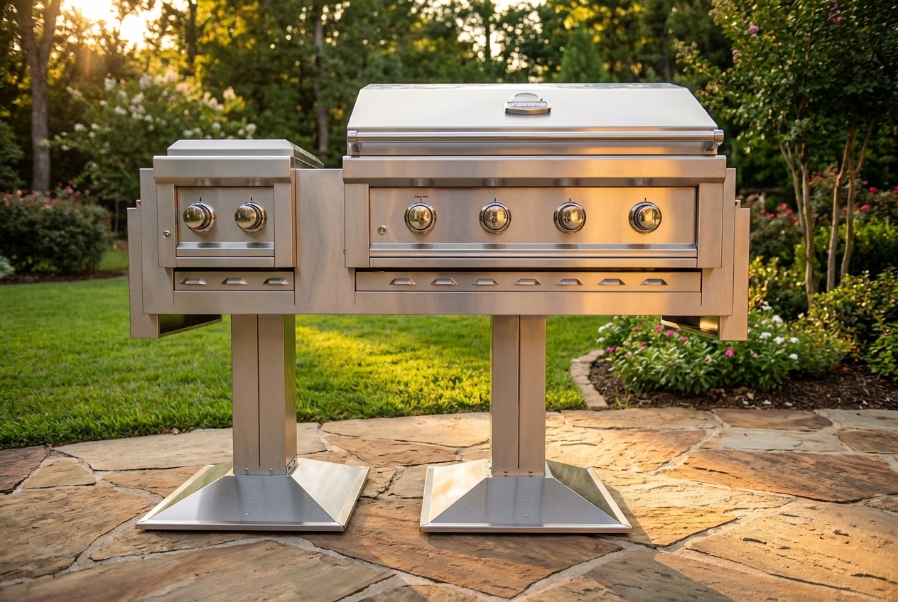 Ruby Elite Pro Duo™: 4-Burner Grill & Double Versa Burner 1